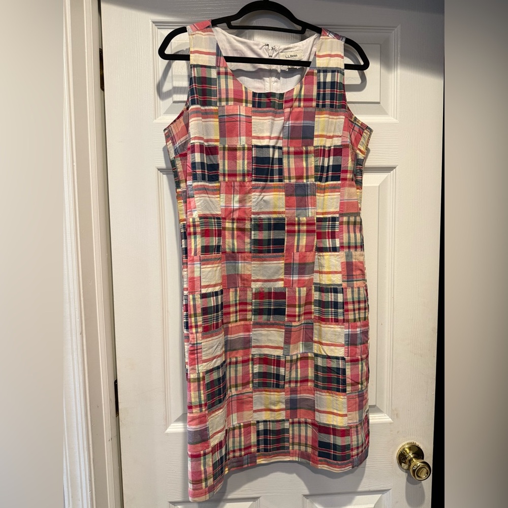 L.L. Bean Multicolor Plaid Midi Dress